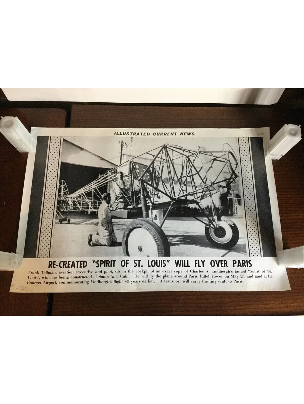 Illustrated Current News Photo Re-Created Spirit of St. Louis Lindbergh Tallman